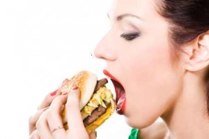 woman-eating-hamburger